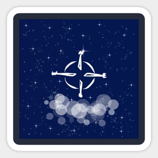 Compass, parts of the world, north, south, west, east, tourism, travel, world, technology, light, universe, cosmos, galaxy, shine, concept Sticker